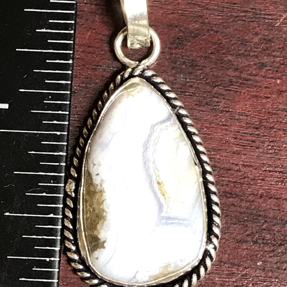 Blue lace agate pendant.